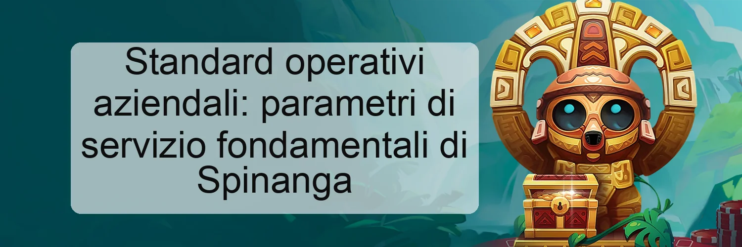 Standard operativi aziendali: parametri di servizio fondamentali di Spinanga